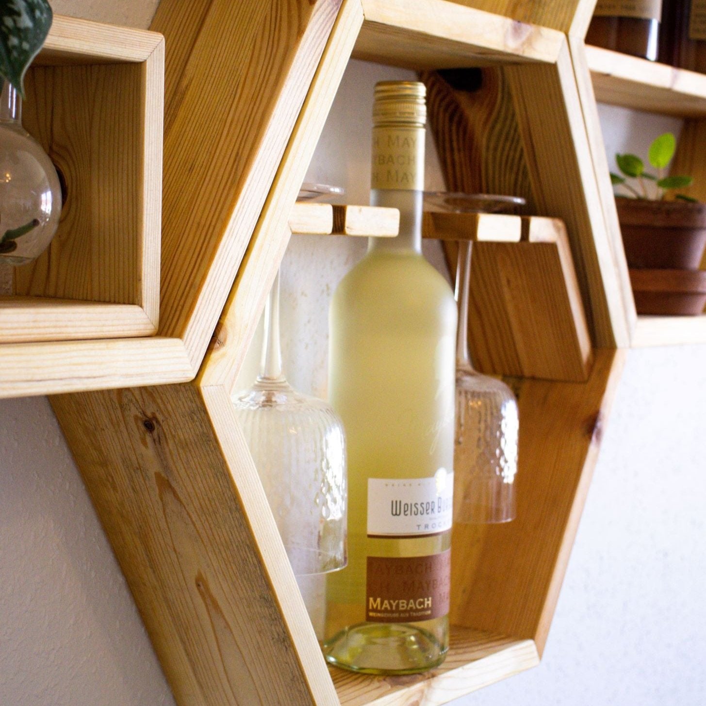 vinschgerl aufbewahren Weinregal-Einsatz für sechseckiges Wandregal